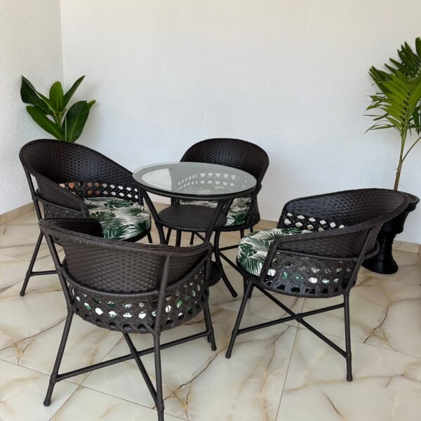 Conjunto Prime 4 cadeiras e 1 mesa com vidro