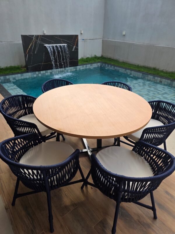 Conjunto 6L Mesa e Cadeiras em corda náutica